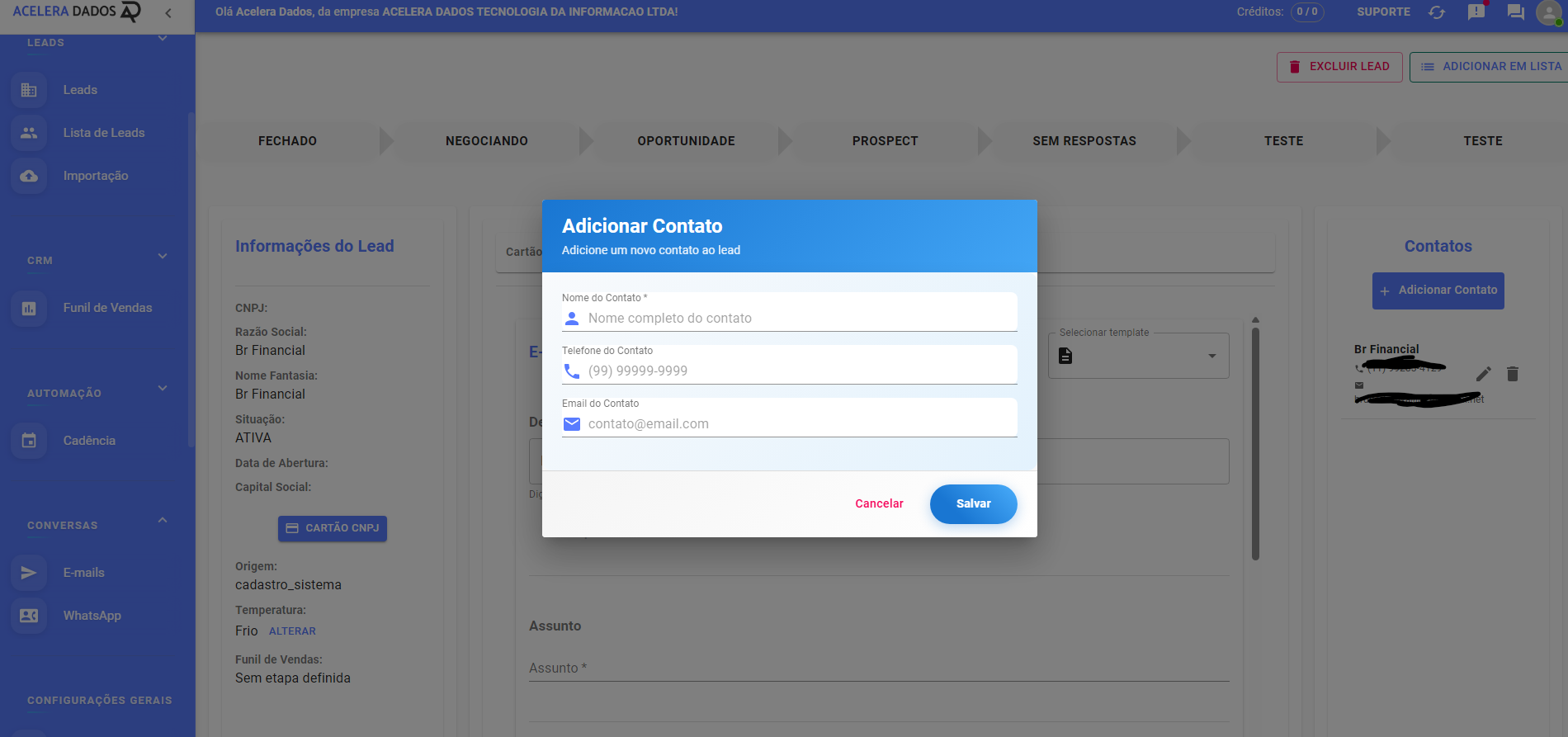 contatos - Prospecção B2B Automática