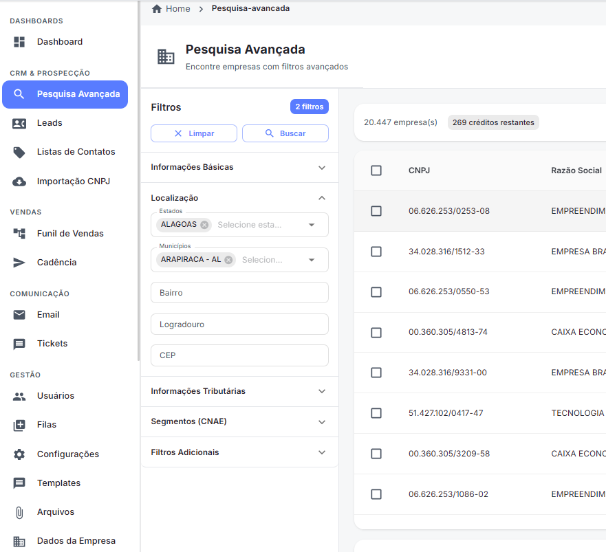sistema novo - Prospecção B2B Automática